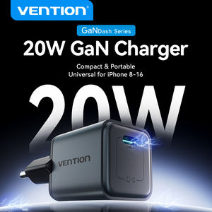 Cargador Vention GaN de 20W, adaptador de carga rápida PD tipo C, cargador con enchufe <span class=keywords><strong>USB</strong></span> C para teléfono móvil y tableta - Product Image 1
