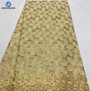 Sinya Offre Spéciale fête de mariage voile de coton suisse et écharpe dentelle en suisse 100% dentelle de Voile de coton avec robe en dentelle de pierres - Product Image 5