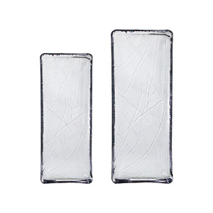 Hiện đại phong cách Châu Âu không độc hại <span class=keywords><strong>Sushi</strong></span> khay thủy tinh trong suốt pha lê tấm vuông nhà tráng miệng bánh khách sạn trang trí bán buôn - Product Image 5