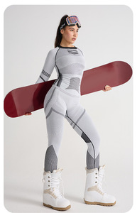 Conjunto Térmico de Compresión sin Costuras para Mujer 2026, Ropa de Esquí de Secado Rápido y Transpirable, Camiseta y Pantalones de Capa Base para Deportes al Aire Libre - Product Image 2