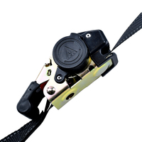 Système d'arrimage automatique rétractable de 25 mm, sangle d'arrimage en polyester noir, sangles d'arrimage à cliquet auto-rétractables