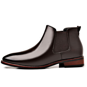 Bottes Chelsea pour hommes, style anglais, bottes en cuir rétro grande taille, bottes Martin anglaises - Product Image 4