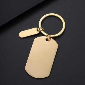 Tùy chỉnh thép không gỉ in kỹ thuật số trọng lượng nhẹ Keychain <span class=keywords><strong>tag</strong></span> nhỏ dải dài DIY cổ điển hình chữ nhật Keyring - Product Image 3