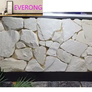 Revestimiento de pared de pizarra de cristal blanco Piedra de cultura aleatoria Piedra suelta Color puro Calidad superior