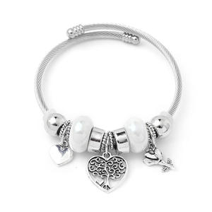 Bracelet en Gros pour Femme avec Breloque Tendance, Perles en Pierre de Cristal, <span class=keywords><strong>Libellule</strong></span>, Papillon et Arbre de Vie - Product Image 5