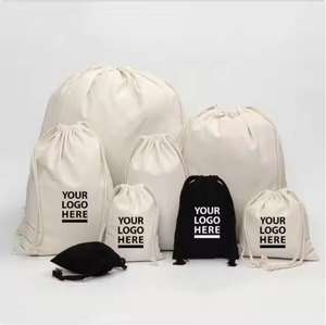 Bolsas de Compras de Lona de Algodón Orgánico Reciclable, Duraderas, de Gran Capacidad, con Cordón, Directas de Fábrica - Product Image 1