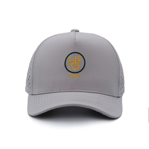 OEM Custom 100% Polyester Silk Screen Printed Water Resistant 5-Panel Laser Cut Embroidery Patch Sport Rope <strong>Grey</strong> <strong>Baseball</strong> <strong>Cap</strong> - Product Image 2