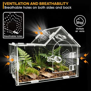 Terrario <span class=keywords><strong>de</strong></span> Acrílico para Araña Saltarina, con Cierre Magnético, Ligero, Transparente y Ventilado, para Interiores - Product Image 3