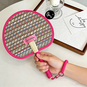 Handmade Woven Palm Leaf Fan Lightweight Foldable Manual Handheld Fan For Outdoor Use Children's Day Gift - Product Image 4
