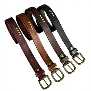 BS INTERNATIONAL NA234 Ceinture pour homme en cuir de vachette tressé, longueur personnalisée, avec ardillon en acier, imperméable, écologique, solide, carrée, vintage, haute qualité - Product Image 4