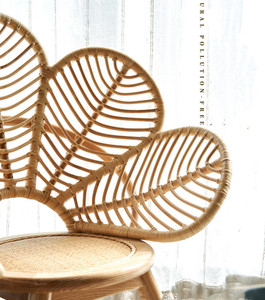 Dreamhause-Silla de salón de madera, sillón individual de ratán de estilo nórdico, para sala de estar y balcón - Product Image 4