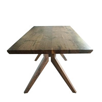 Table à manger en noyer Cuisine Bar Bureau Hôtel Live Edge Design Design ZheJiang