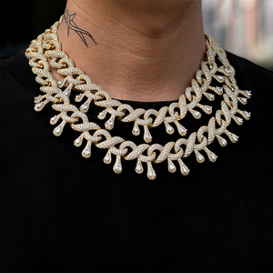 Chaîne cubaine Miami élégante en or 10K 14K avec diamants ronds brillants de laboratoire, sertie de diamants, style hip-hop de luxe, collier certifié - Product Image 3