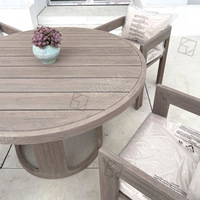 Canapé de patio moderne haut de gamme en teck, ensemble de canapés de jardin en bois massif pour l'extérieur