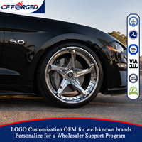 Jantes forgées en carbone (CF) noires brillantes chromées, design 5 branches, 2 pièces, 18, 19, 20 pouces, 5x114.3 pour Ford Mustang Muscle Car