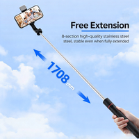 Trépied pour selfie en acier inoxydable et ABS, rotatif à 360°, pliable, support de téléphone pour les voyages et le vlogging