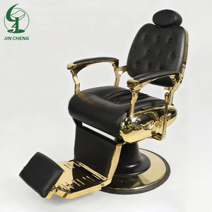 Sillón de <span class=keywords><strong>Barber</strong></span>ía Reclinable Multiusos Jincheng, Cuero Sintético Rosa con Base Redonda Dorada, Precio Económico para Salón de Belleza - Product Image 2