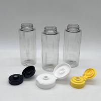 Conteneur à miel transparent en PET de qualité alimentaire 250 ml 350 ml 350 g 500 g Bouteilles en plastique à presser pour miel, ketchup, sauce avec couvercle à clapet