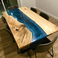 Meilleures ventes de meubles de salon 18 "x 3" extérieur derniers bureaux liquides dorés pliants table en résine époxy moules