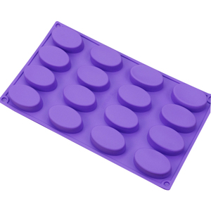 Moldes de silicona ovalados para hornear pasteles, 16 cavidades, para hornear pasteles, Pan, muffins, tazas, jabón hecho <span class=keywords><strong>a</strong></span> mano, hielo, <span class=keywords><strong>Chocolate</strong></span>, bandeja, molde de vela de jabón artesanal - Product Image 3