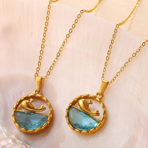 Collier Clavicule Dauphin Tournesol en Alliage de Zinc avec Sertissage clos, Bijou Cadeau - Product Image 3