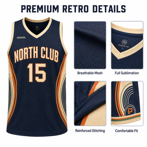 Ensemble d'uniformes de basketball rétro personnalisés haut de gamme – Maillot et short sublimés, inspirés des classiques du hardwood, pour clubs et merchandising d'équipes - Product Image 3