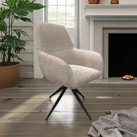 Fauteuil de canapé de loisirs moderne au design chaud avec coussin épais en coton rempli d'aile arrière jambes étoilées pour chambre à coucher et salle à manger