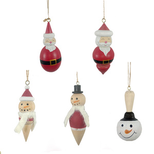 Vivaci sculture in legno artigianato decorazione natalizia albero di natale in legno appeso ornamento pupazzi di neve babbo natale - Product Image 1