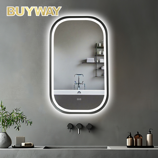 Wall Mounted LED Bathroom Makeup Mirror Smart Mirror with Front Light and Backlit Lighting Adjustable Intelligent