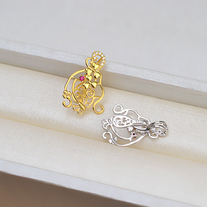 จี้ไข่มุกบาโรกเงินแท้ S925 ทำมือ สำหรับผู้หญิง สร้อยคอแบบเปล่า อุปกรณ์ทำเครื่องประดับ DIY 1425 - Product Image 4