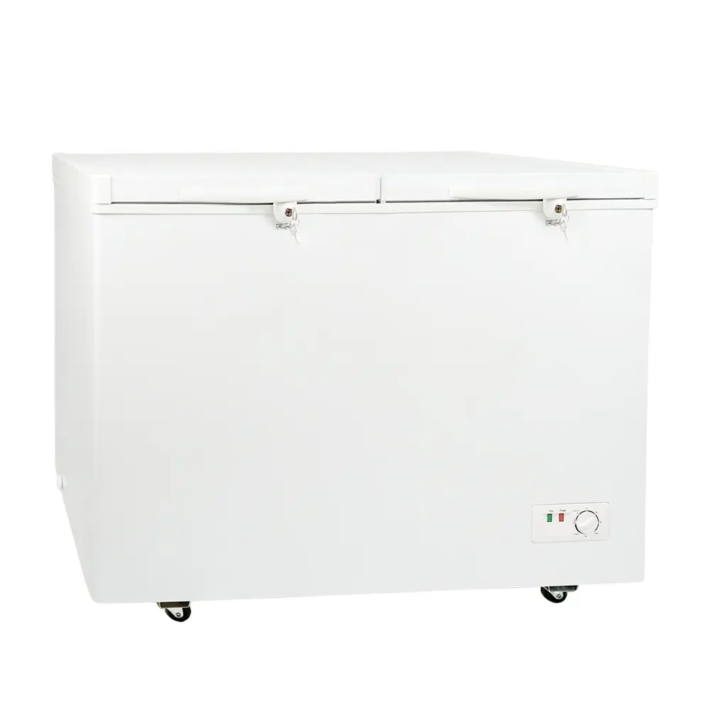 Freezer de peito com grande capacidade 12.6ft3, refrigerador de temperatura única, porta aberta