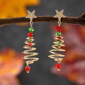 2025 Thời Trang Giáng Sinh Nutcracker Vòng Hoa Đất Sét Cây Giáng Sinh, Bông Tuyết Fox & Bí Ngô Theo Chủ Đề Phụ Nữ Hạt Bông Tai Cho Phụ Nữ - Product Image 5