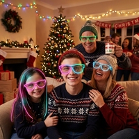 Lunettes de soleil lumineuses USB à fil EL, prix d'usine en gros, pour Halloween, Noël, Nouvel An, mariage, festival de musique et soirées rave