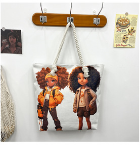 <span class=keywords><strong>Sac</strong></span> de <span class=keywords><strong>plage</strong></span> Cabas imprimé avec poignées en corde, Nouveau 2026, Léger pour Femme, <span class=keywords><strong>Sac</strong></span> à bandoulière artistique, tendance et polyvalent - Product Image 6