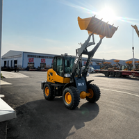 Chargeuse sur pneus diesel compacte à direction articulée, avec godet avant, cabine fermée, moteur, pompe et roulement pour chantier de construction