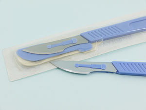 Micro scalpel chirurgical jetable stérile médical avec capuchon de poignée et lames jetables taille personnalisée no 10 11p 15 24 or rose - Product Image 6