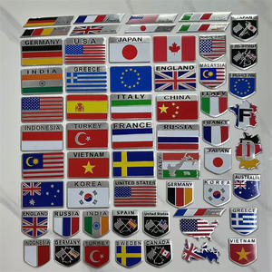 3D aleación de aluminio Italia Francia Suecia Reino Unido EE. UU. Bandera Nacional coche pegatina insignia rejilla emblemas motocicleta calcomanía decoración <span class=keywords><strong>Logo</strong></span> - Product Image 1