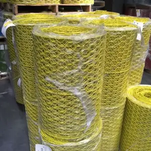 Heavy Duty 16gauge Crab Trap Wire Net Yellow PVC Coated Hexagonal Wire Netting for Making Crab Wire Cage