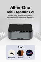 Haut-parleur de conférence multi-utilisateurs avec 8 microphones, prise en charge de la connexion en série et son stéréo pour les espaces de taille moyenne