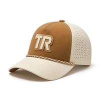 Gorra de Béisbol Personalizada de 5 Paneles, Bicolor, Impermeable, 100% Poliéster, con Hebilla Dorada de Cobre y Cuerda Deportiva