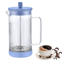 Siphon à café manuel en verre épais et durable avec logo personnalisé pour la maison Presse française Machine à thé et café