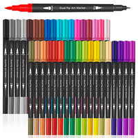 Juego de Marcadores de Arte de Doble Punta con Bolsa para CD de 48/60/80/120 Colores, en Stock de Fábrica, para Niños y Adultos, para Escribir y Pintar