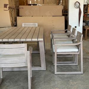 High-End <span class=keywords><strong>Outdoor</strong></span> Restaurant Meubelen Hotel Villa Teak Frame Buiten Stof 8 Tot 10 Persoons Terras Eettafel En Stoel Set - Product Image 2