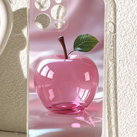 Coque de téléphone portable transparente en TPU souple avec impression photo de fruits roses cristallins pour iPhone 11 12 13 14 15 16 17 Pro Max Air