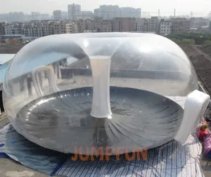 Tenda gonfiabile trasparente da 10 metri cupola per esposizione aerea in PVC trasparente da 12m su misura per uso commerciale