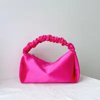 Luxury Designer Hot Pink Glitter Shiny Sequined Square Bag Women's