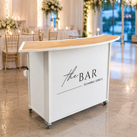 Bar pliable en aluminium pour événements, 47,75 * 19,5 * 42,75 pouces, armoire de bar portable, station de barman mobile avec plateau supérieur et intermédiaire
