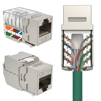 Module Ethernet Gigabit RJ45 Keystone blindé Cat6 mâle/femelle sans outil, en métal FTP, sans perforation, câblage rapide