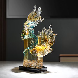 Adorno de Cristal con Forma de Pez Koi, Escultura de Prosperidad y Buena Fortuna para Sala de Estar, Mueble de TV, Regalo de Inauguración de Casa - Product Image 2