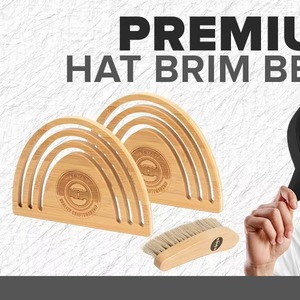 Herramienta de madera para doblar la visera de gorras Hat Mate, 18x13cm, soporte para guardar gorras con cepillo para gorras de béisbol - Product Image 5